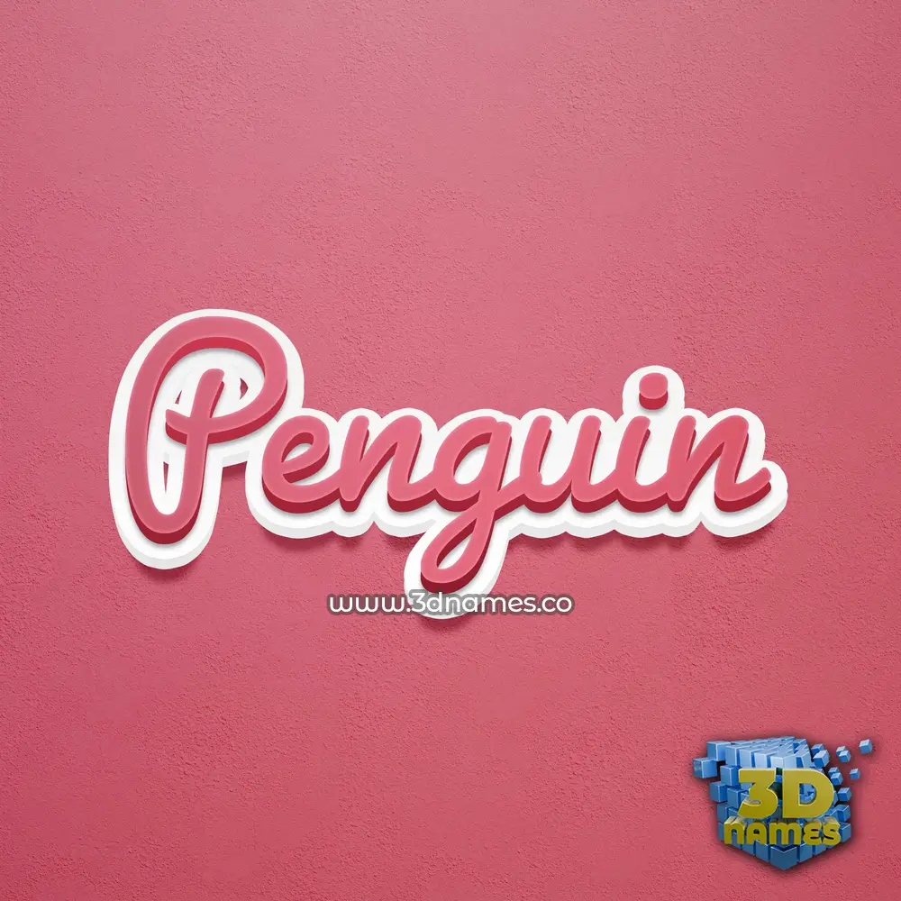 penguin in Red Scribble style - 3D name wallpaper penguin in Red Scribble style - 3D name wallpaper