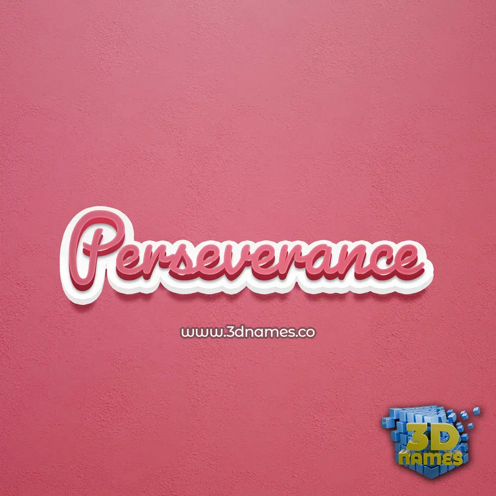 perseverance in Red Scribble style - 3D name wallpaper