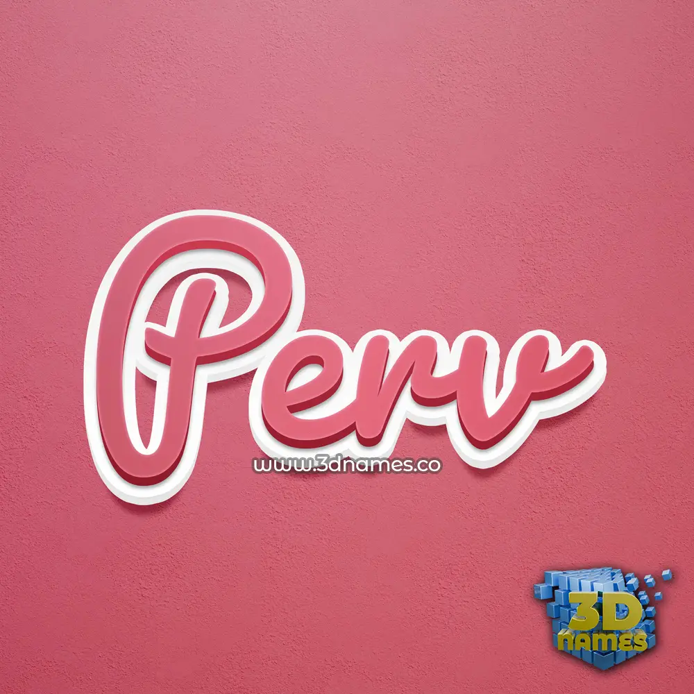 perv in Red Scribble style - 3D name wallpaper
