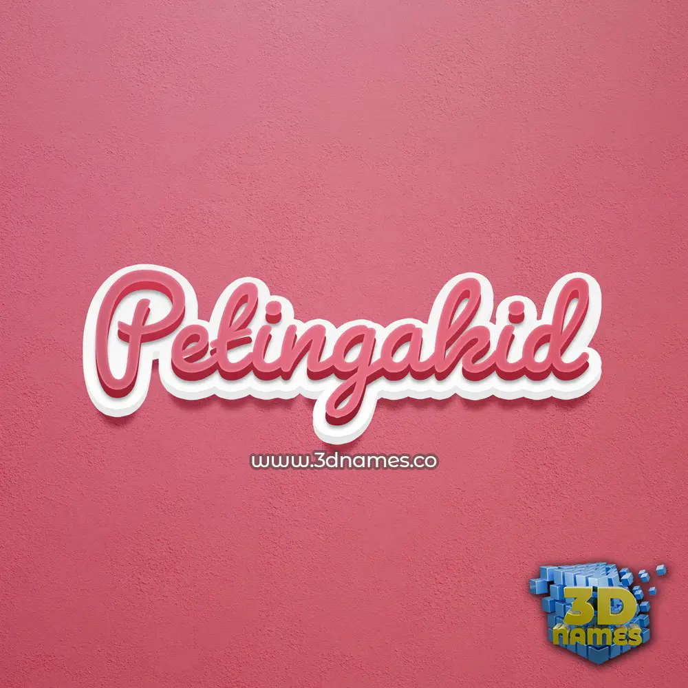 petingakid in Red Scribble style - 3D name wallpaper