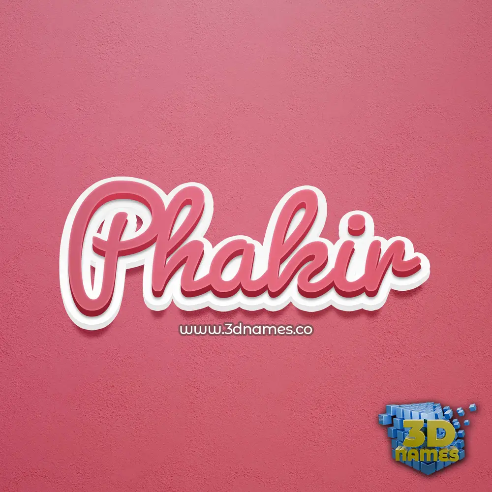 phakir in Red Scribble style - 3D name wallpaper
