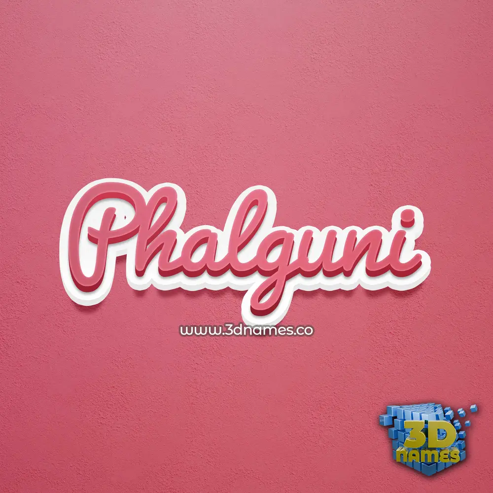 phalguni in Red Scribble style - 3D name wallpaper