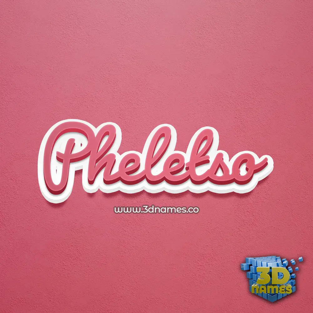 pheletso in Red Scribble style - 3D name wallpaper