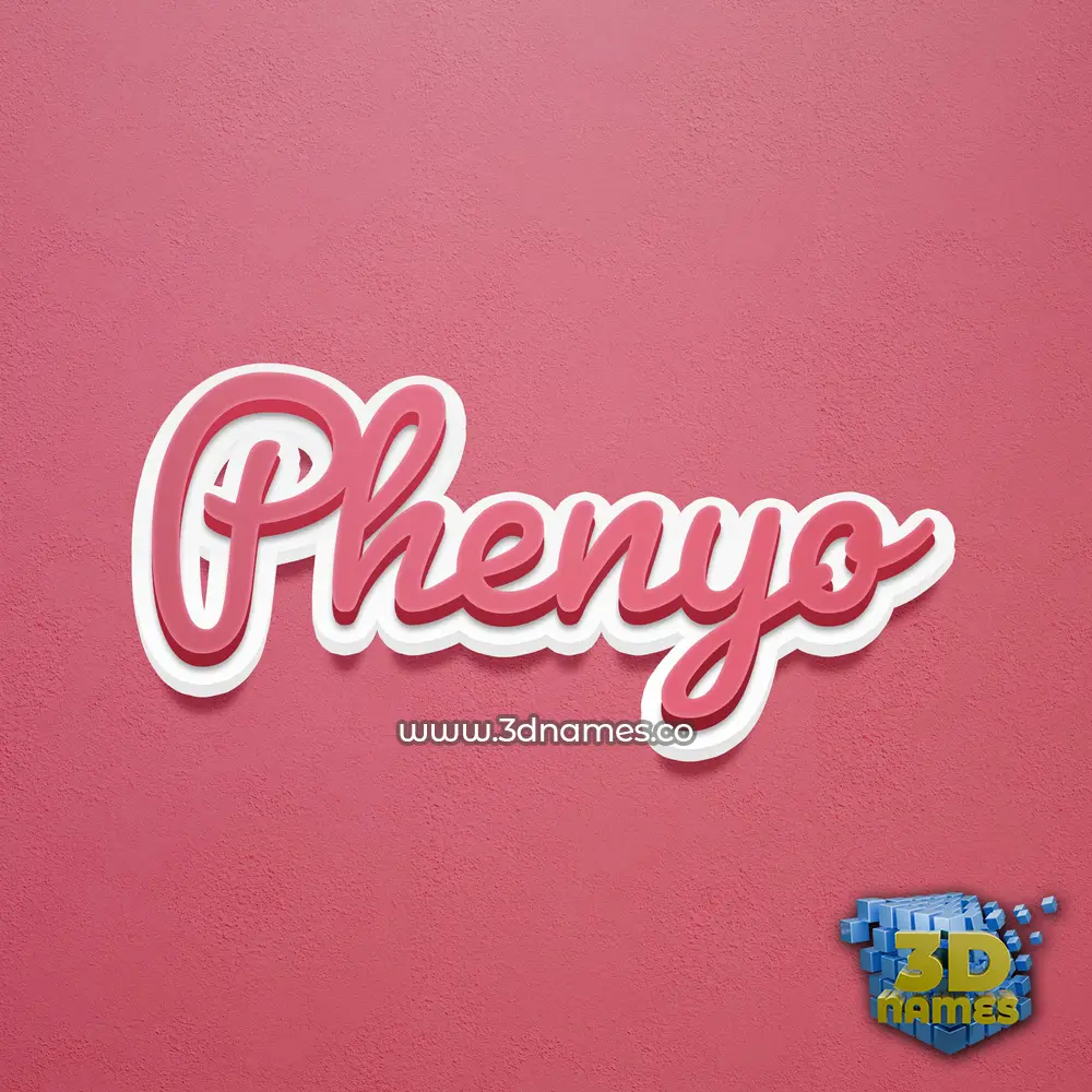 phenyo in Red Scribble style - 3D name wallpaper