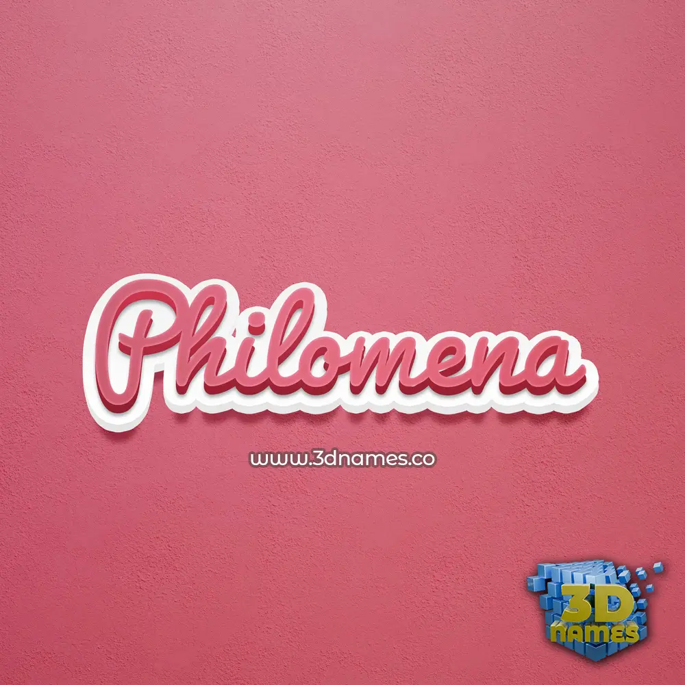 philomena in Red Scribble style - 3D name wallpaper