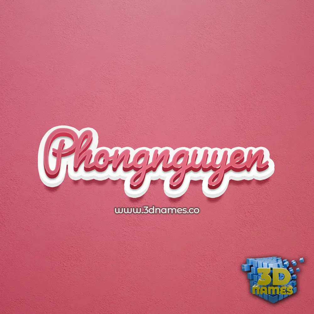 phongnguyen in Red Scribble style - 3D name wallpaper