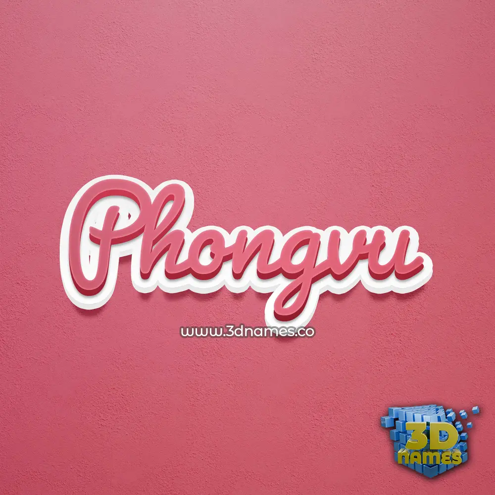 phongvu in Red Scribble style - 3D name wallpaper