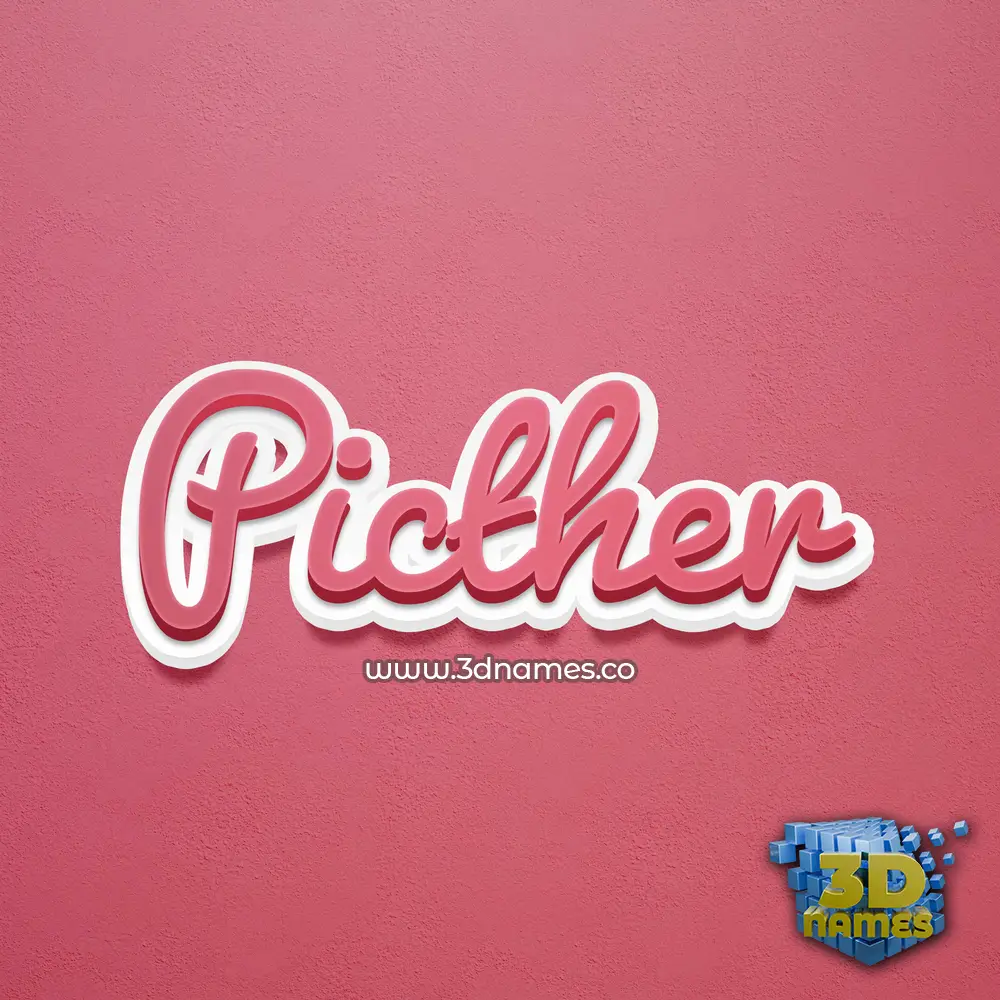 picther in Red Scribble style - 3D name wallpaper picther in Red Scribble style - 3D name wallpaper