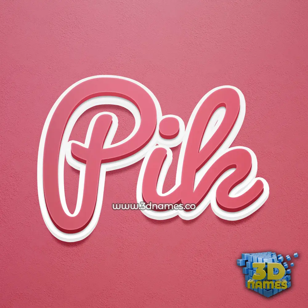 pik in Red Scribble style - 3D name wallpaper pik in Red Scribble style - 3D name wallpaper
