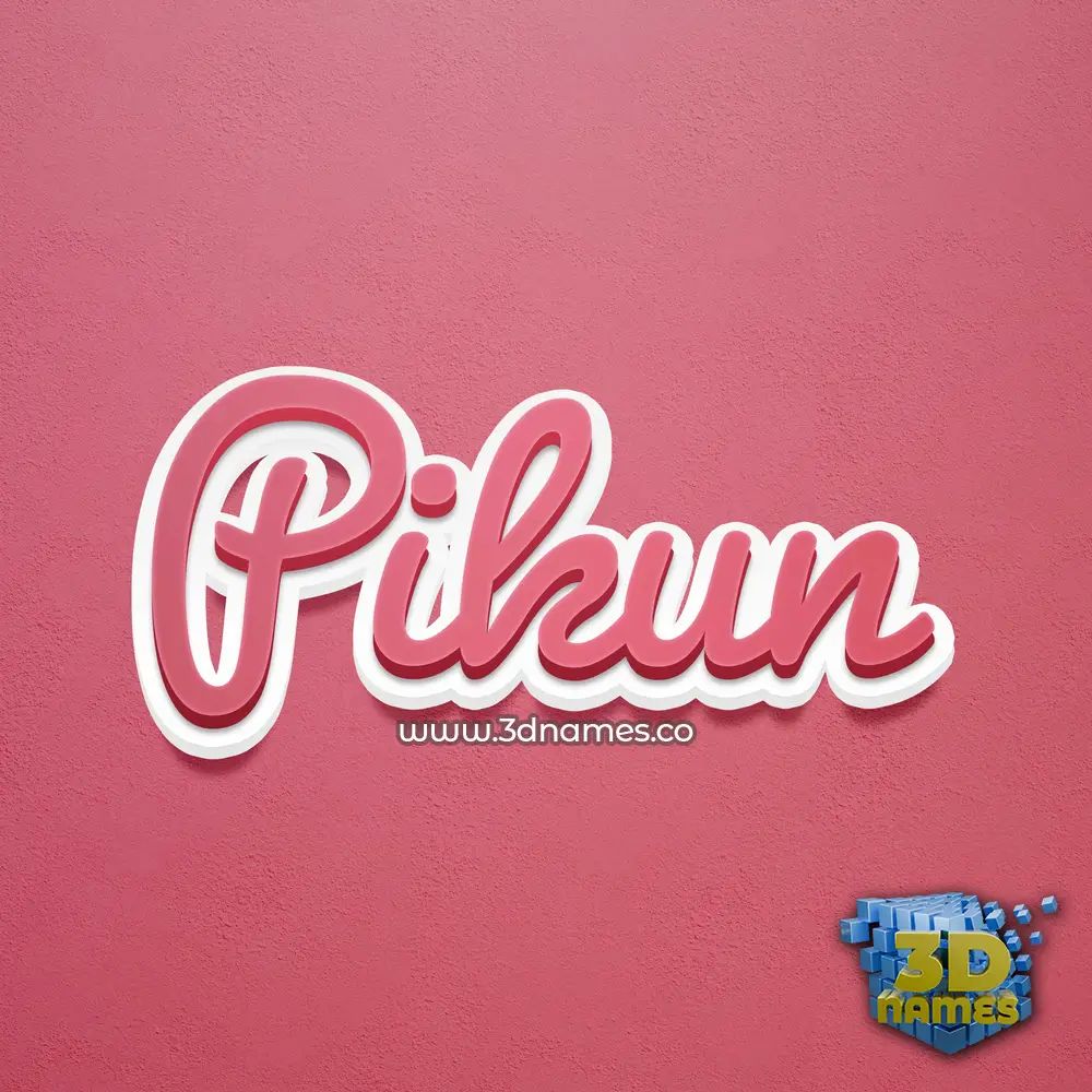 pikun in Red Scribble style - 3D name wallpaper
