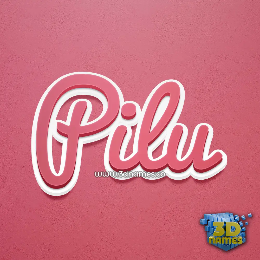 pilu in Red Scribble style - 3D name wallpaper pilu in Red Scribble style - 3D name wallpaper