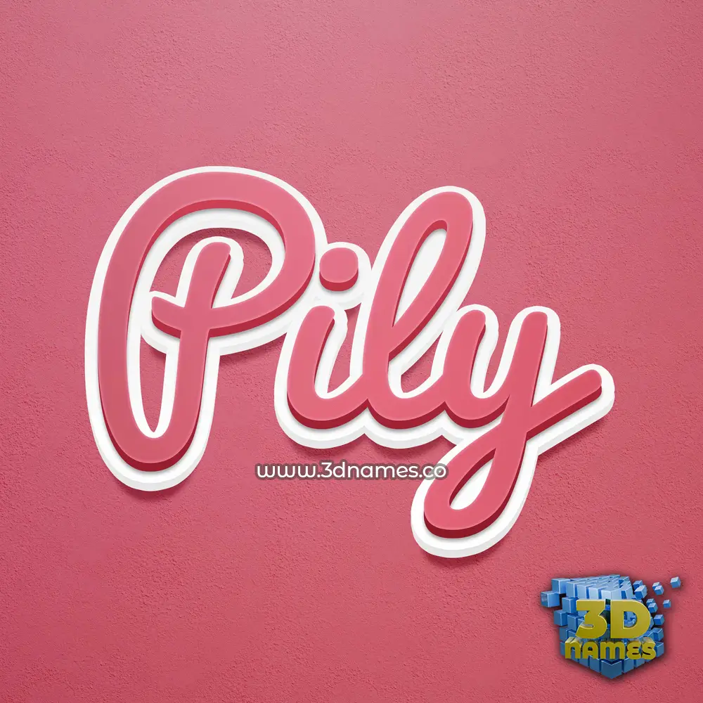 pily in Red Scribble style - 3D name wallpaper