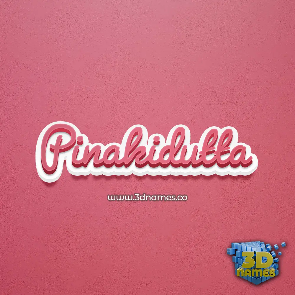 pinakidutta in Red Scribble style - 3D name wallpaper