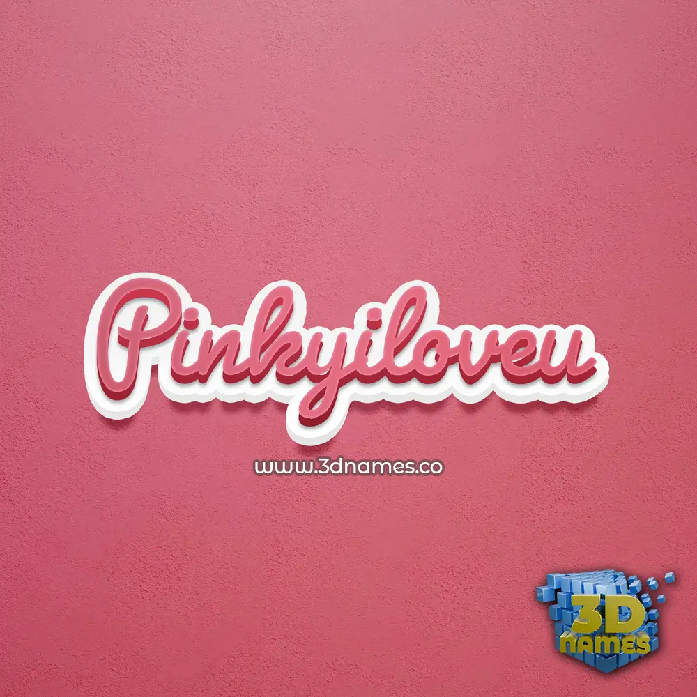 pinkyiloveu in Red Scribble style - 3D name wallpaper