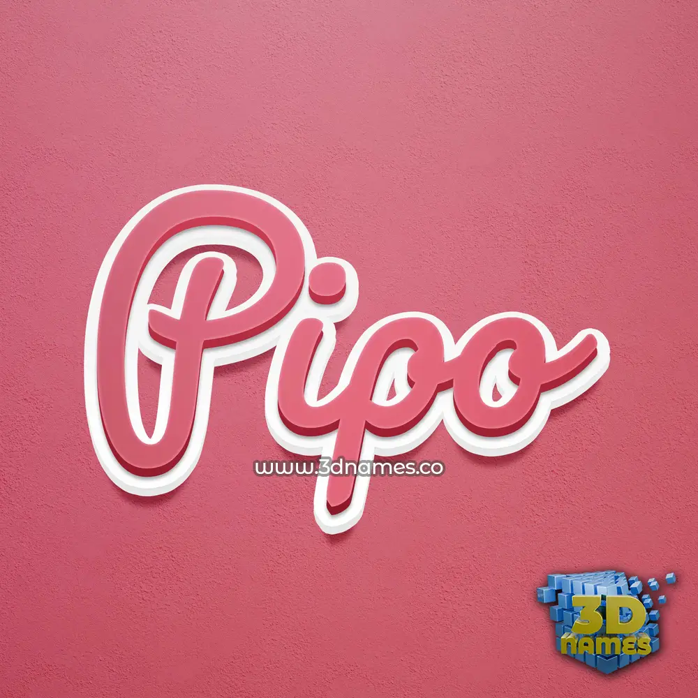 pipo in Red Scribble style - 3D name wallpaper