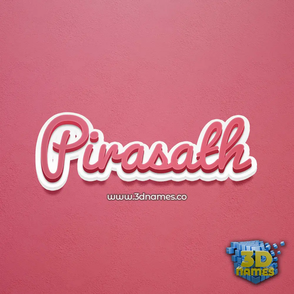 pirasath in Red Scribble style - 3D name wallpaper