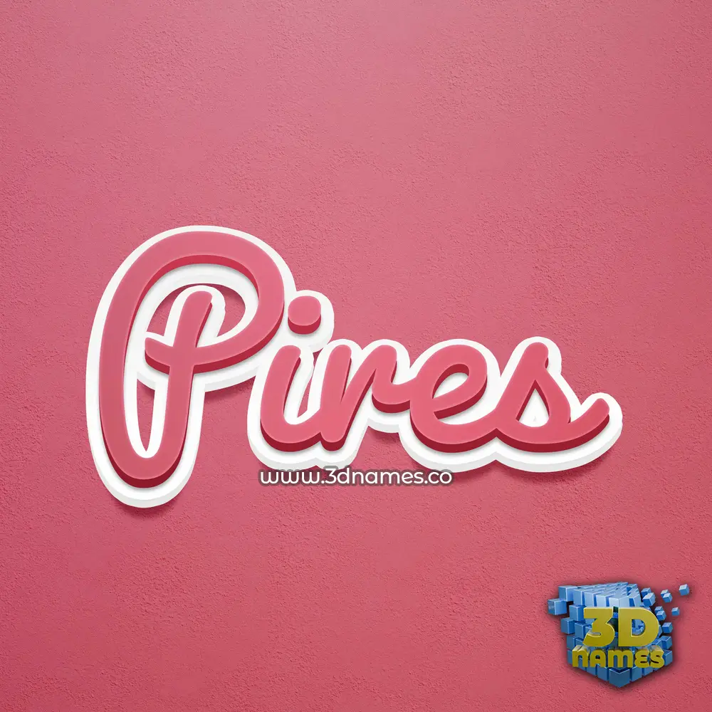 pires in Red Scribble style - 3D name wallpaper