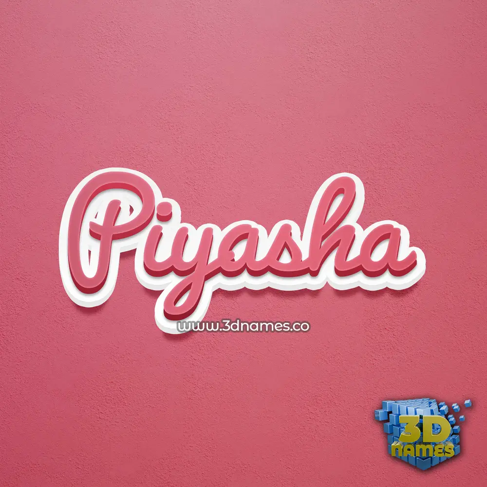 piyasha in Red Scribble style - 3D name wallpaper