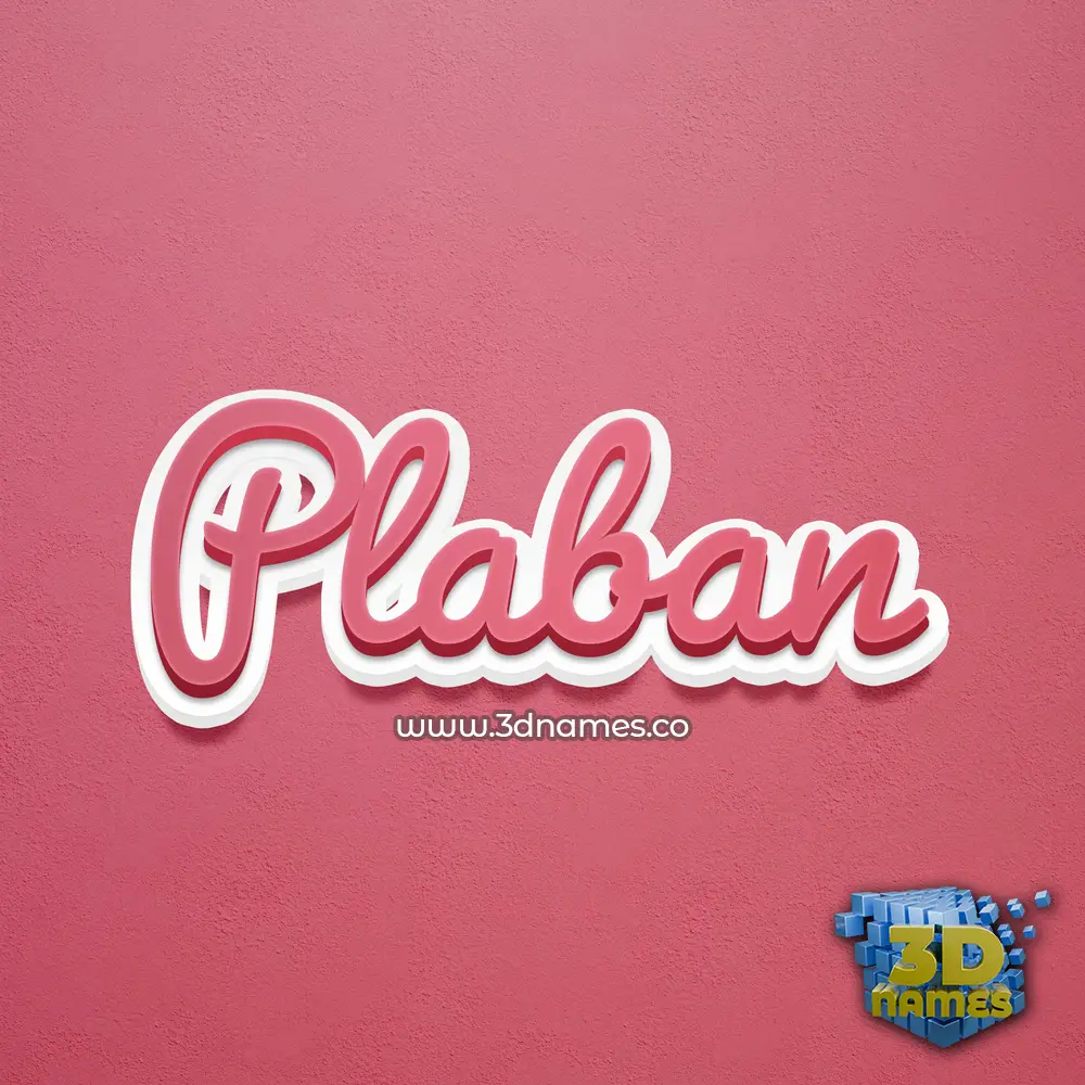 plaban in Red Scribble style - 3D name wallpaper
