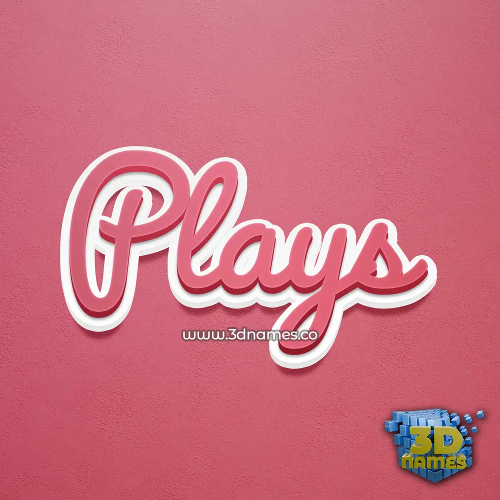 plays in Red Scribble style - 3D name wallpaper