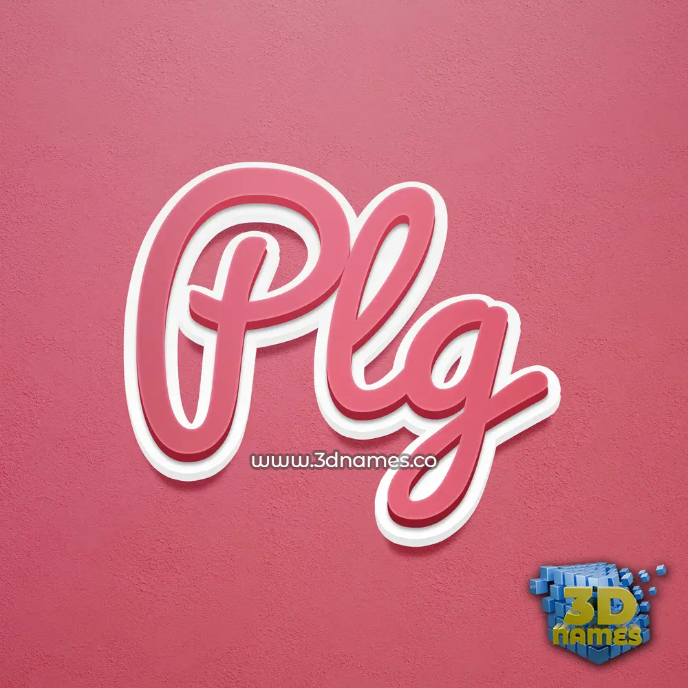 plg in Red Scribble style - 3D name wallpaper plg in Red Scribble style - 3D name wallpaper