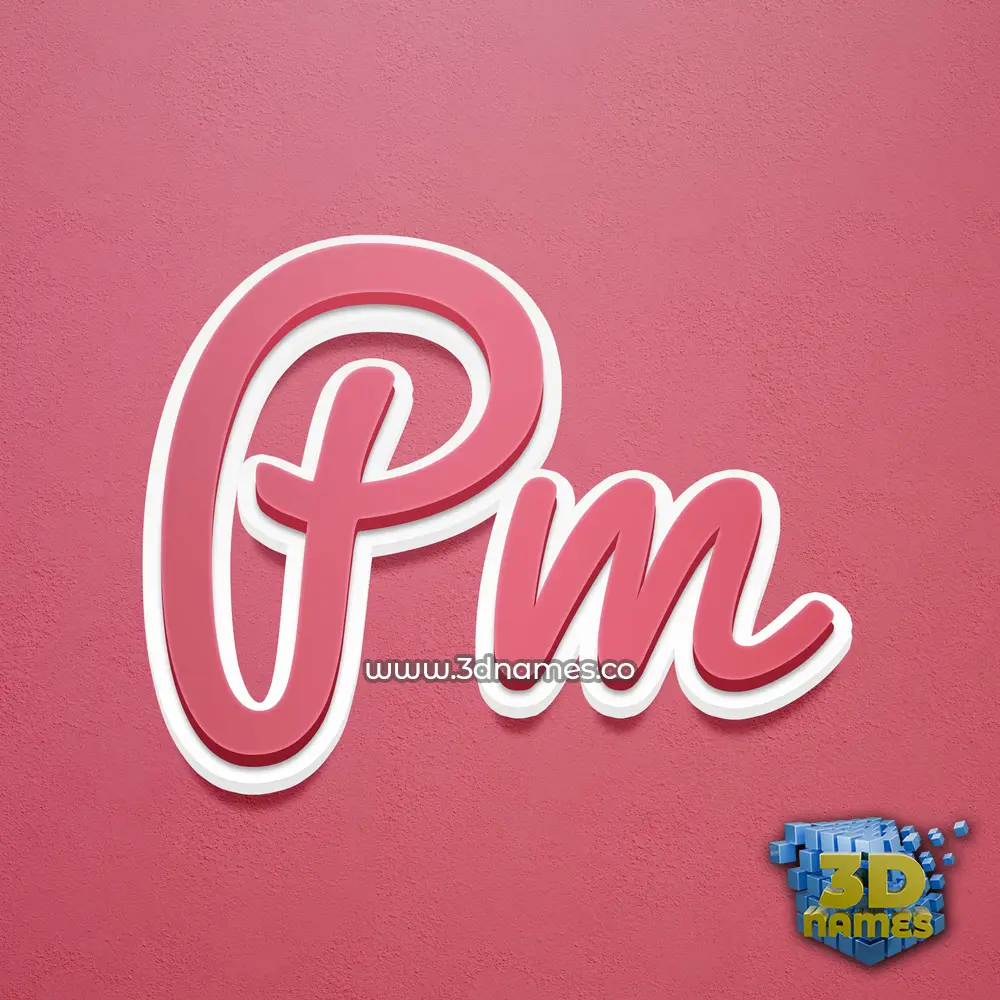 pm in Red Scribble style - 3D name wallpaper pm in Red Scribble style - 3D name wallpaper