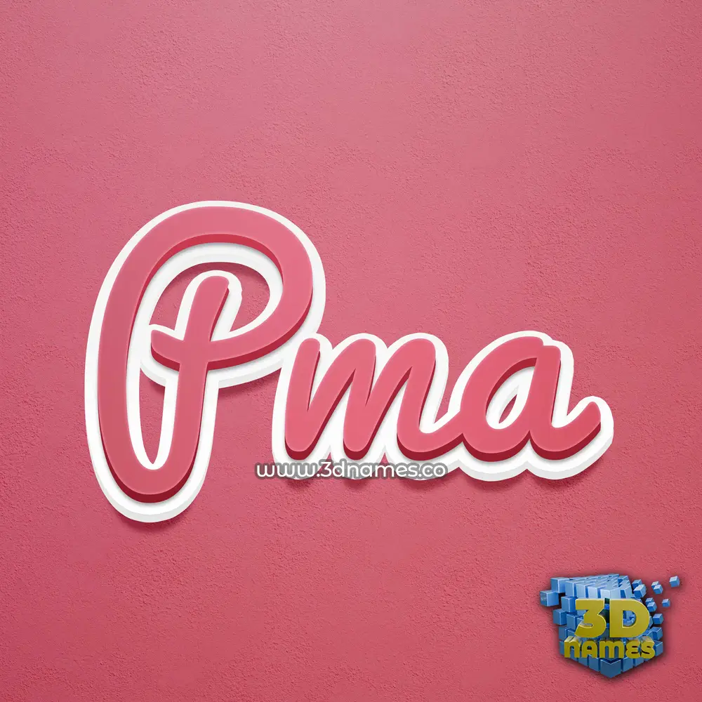 pma in Red Scribble style - 3D name wallpaper