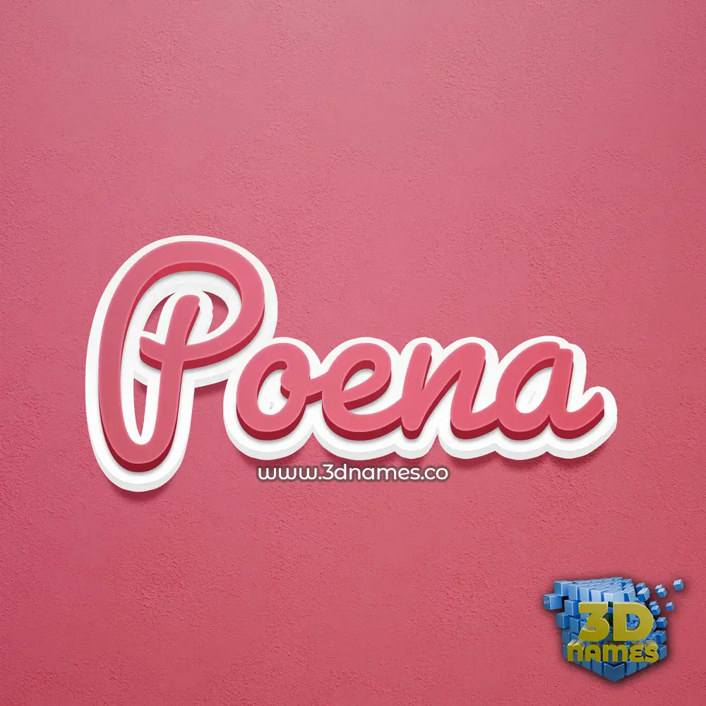 poena in Red Scribble style - 3D name wallpaper