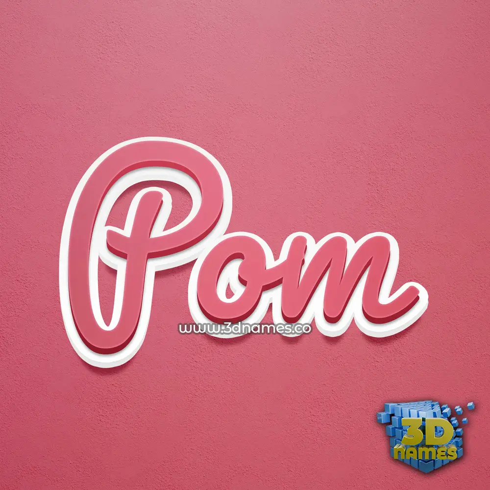 pom in Red Scribble style - 3D name wallpaper