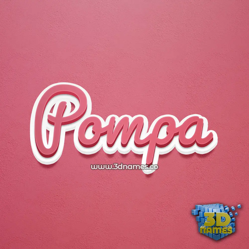 pompa in Red Scribble style - 3D name wallpaper