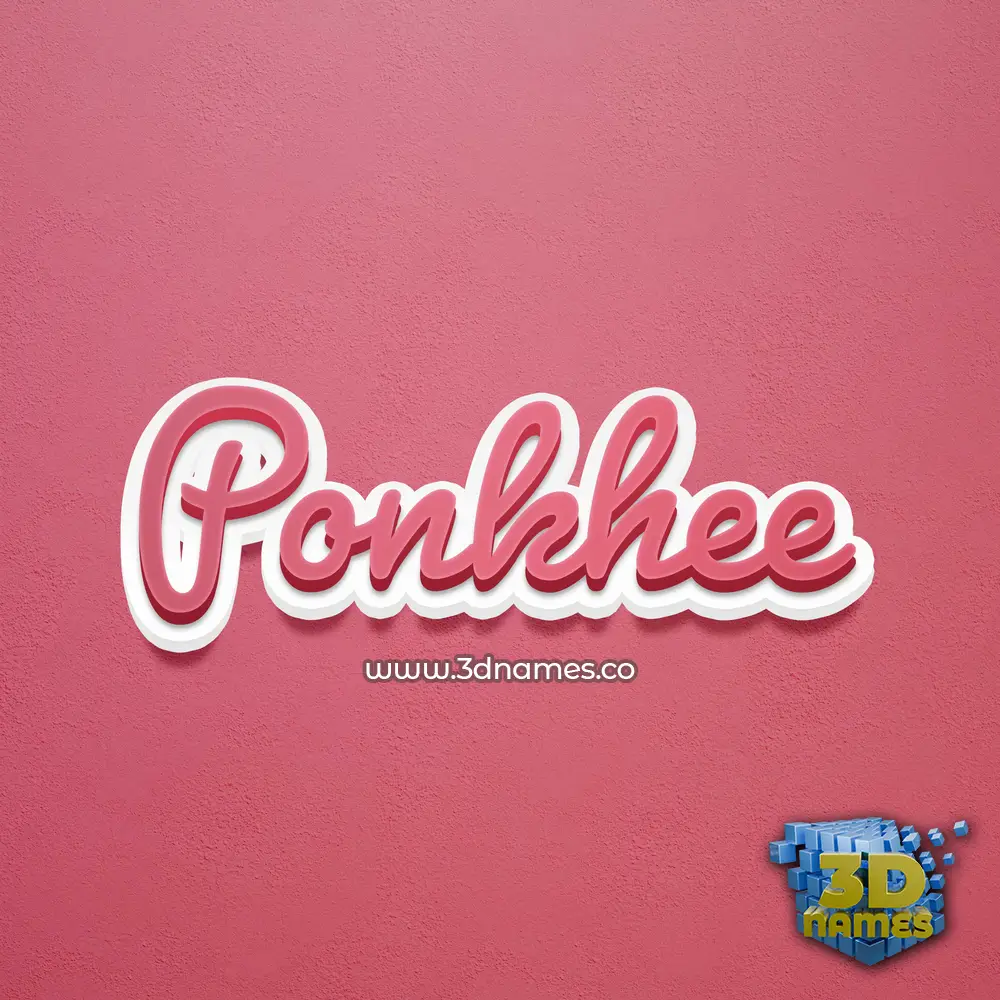 ponkhee in Red Scribble style - 3D name wallpaper