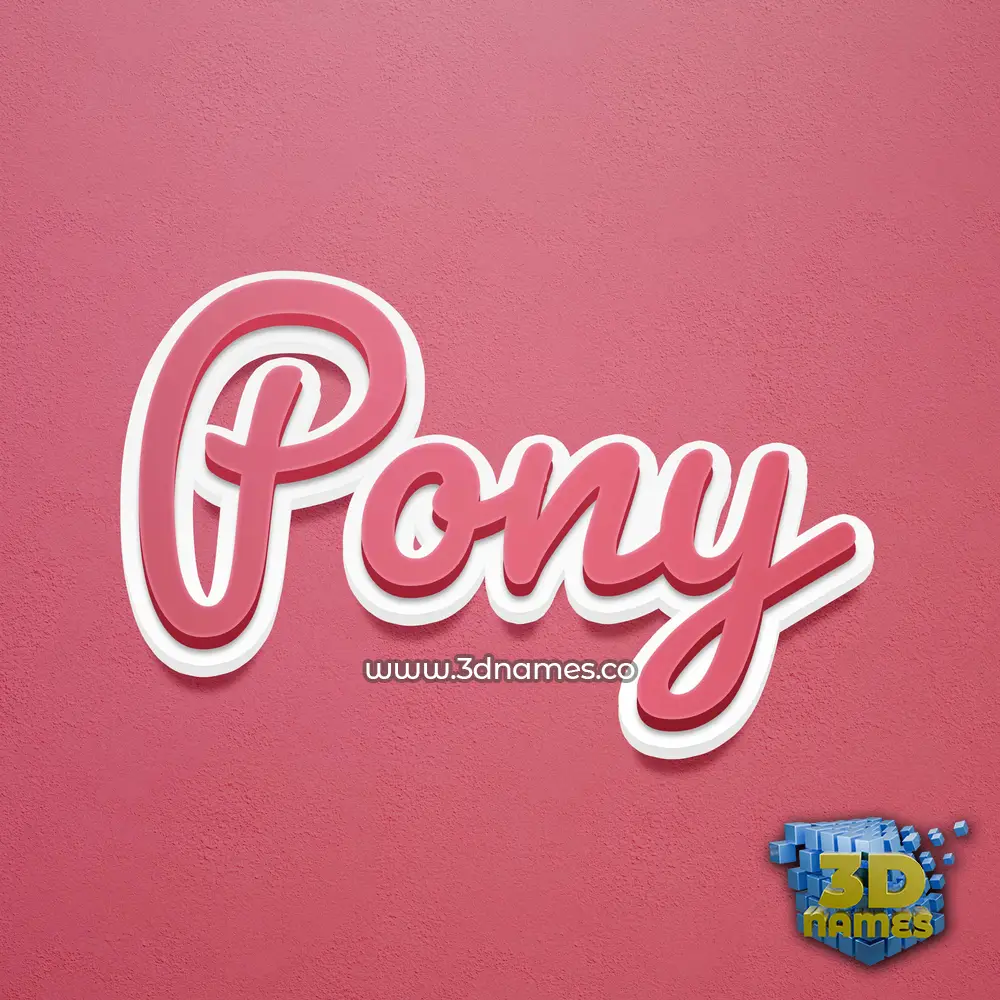 pony in Red Scribble style - 3D name wallpaper