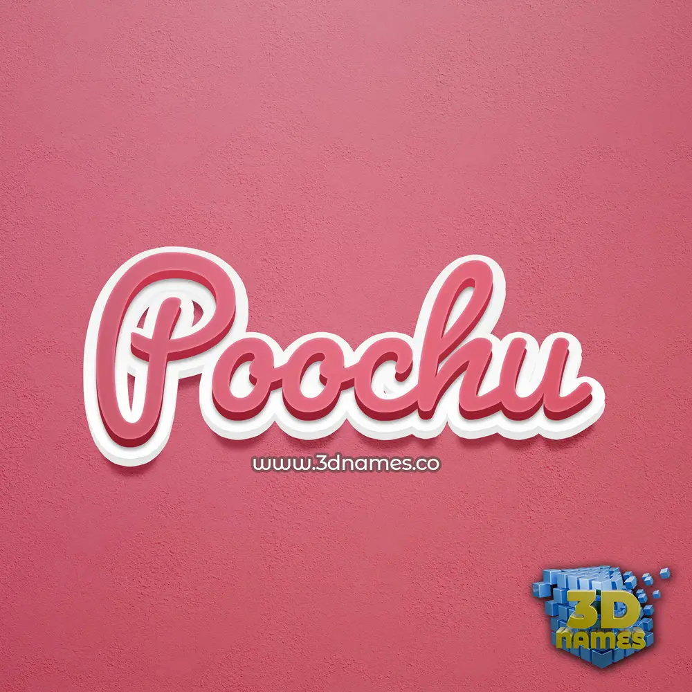 poochu in Red Scribble style - 3D name wallpaper