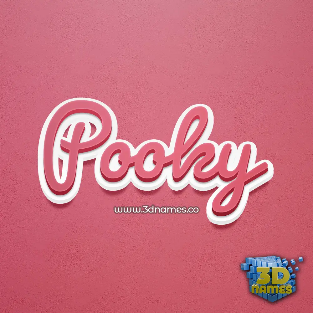 pooky in Red Scribble style - 3D name wallpaper