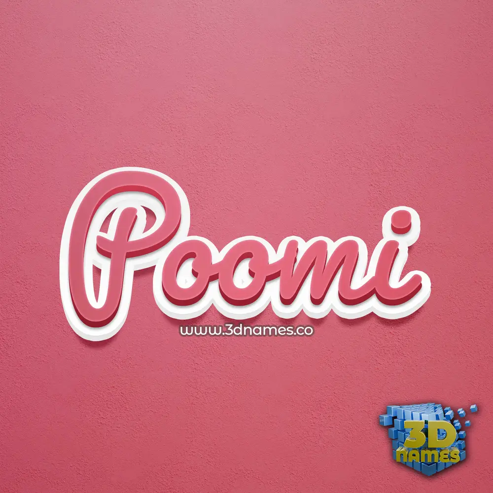 poomi in Red Scribble style - 3D name wallpaper