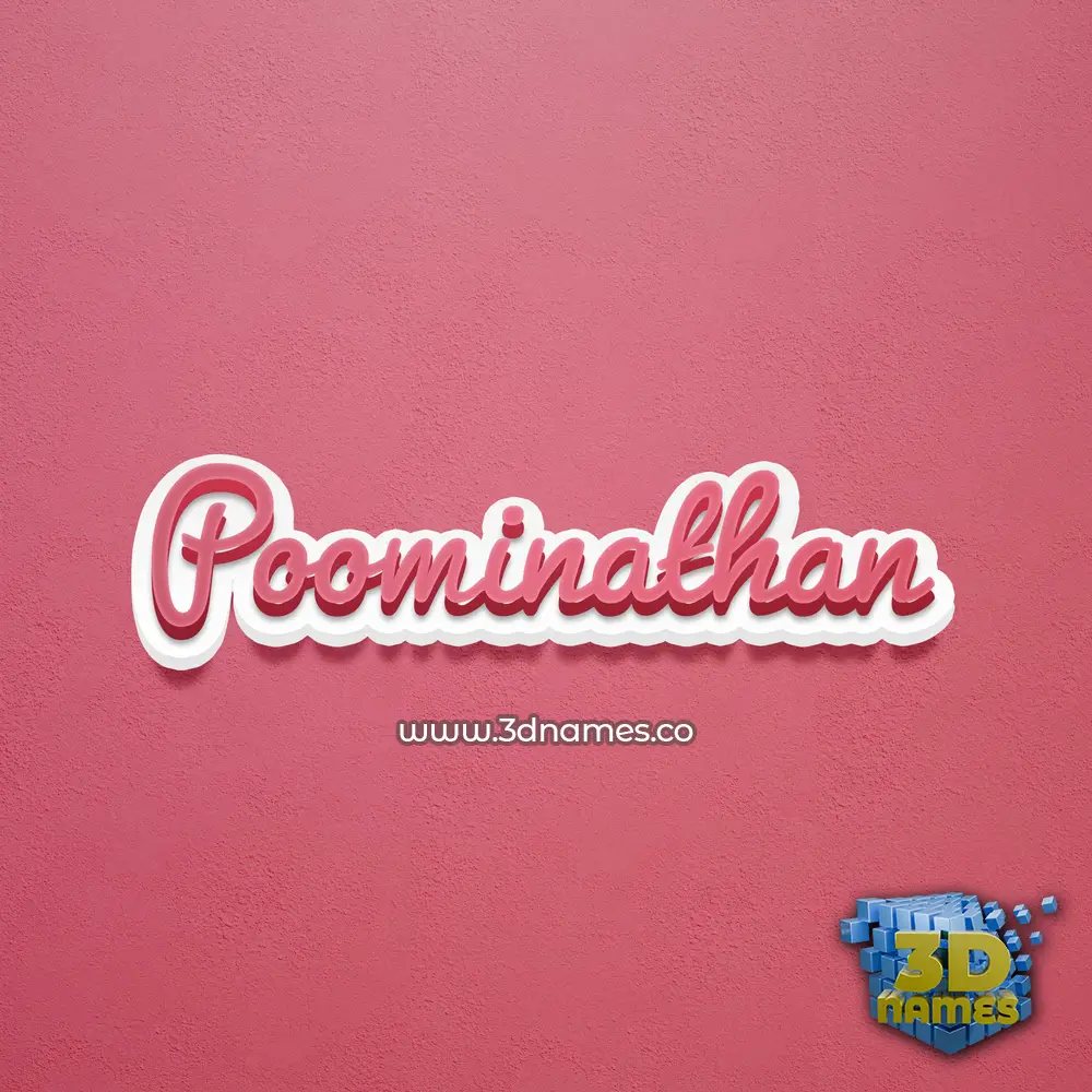 poominathan in Red Scribble style - 3D name wallpaper
