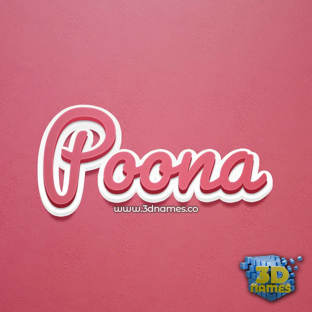 poona in Red Scribble style - 3D name wallpaper