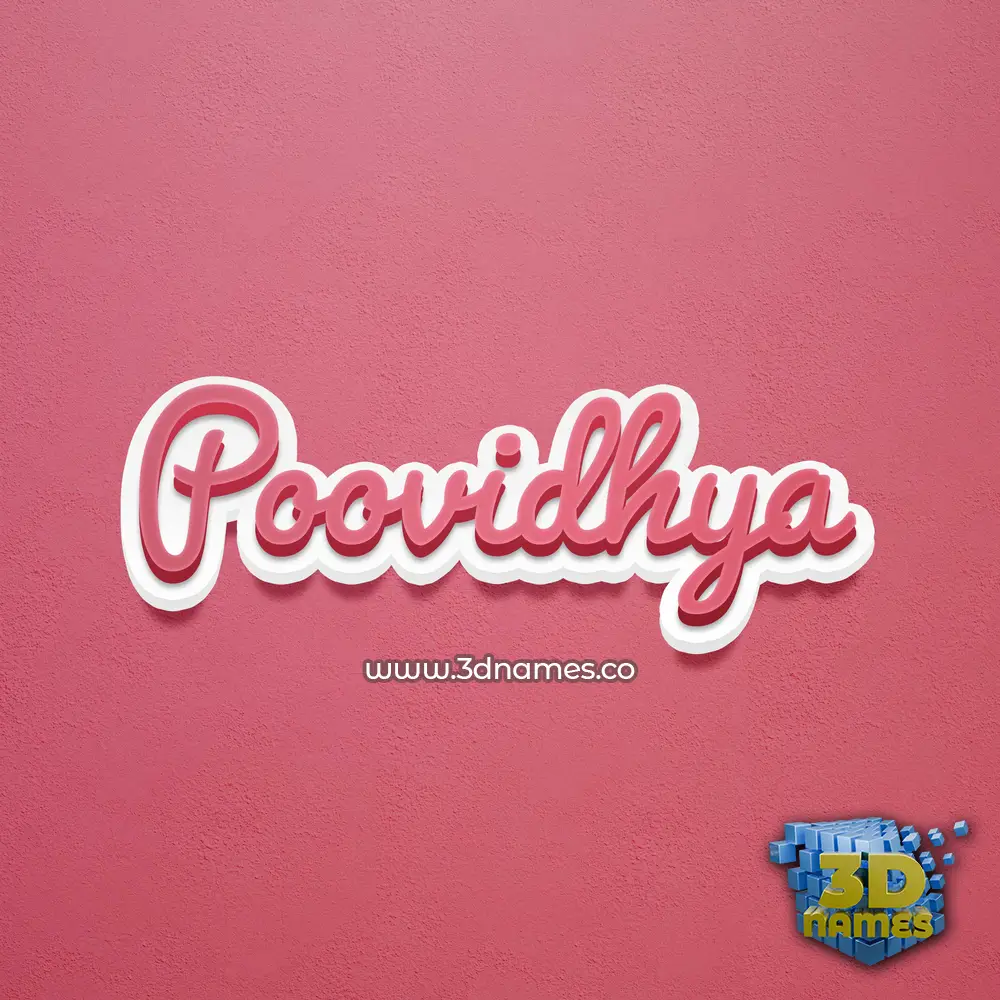 poovidhya in Red Scribble style - 3D name wallpaper