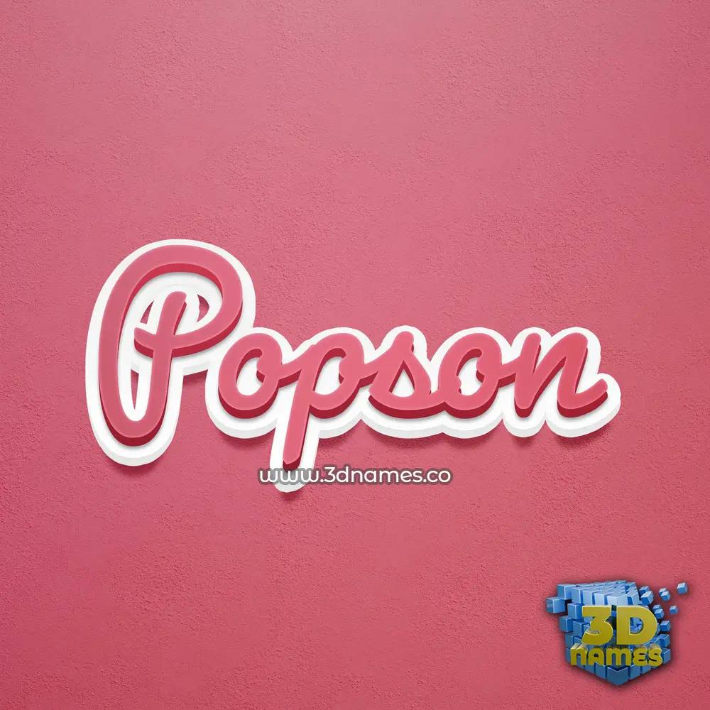 popson in Red Scribble style - 3D name wallpaper
