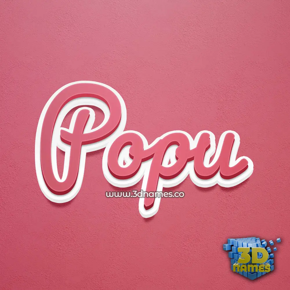 popu in Red Scribble style - 3D name wallpaper popu in Red Scribble style - 3D name wallpaper