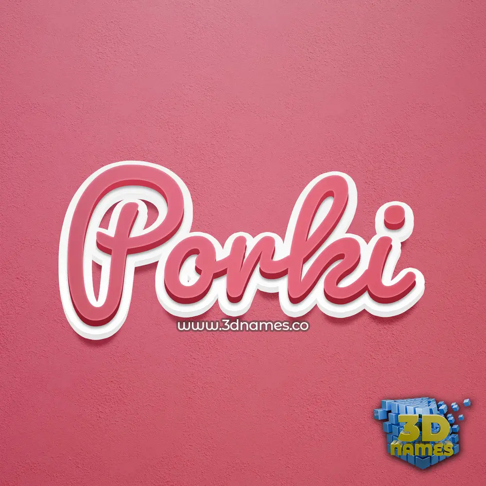 porki in Red Scribble style - 3D name wallpaper porki in Red Scribble style - 3D name wallpaper