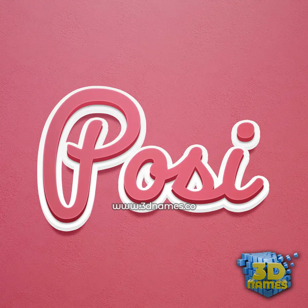 posi in Red Scribble style - 3D name wallpaper