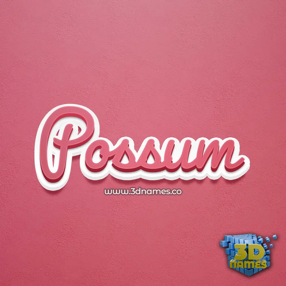possum in Red Scribble style - 3D name wallpaper possum in Red Scribble style - 3D name wallpaper