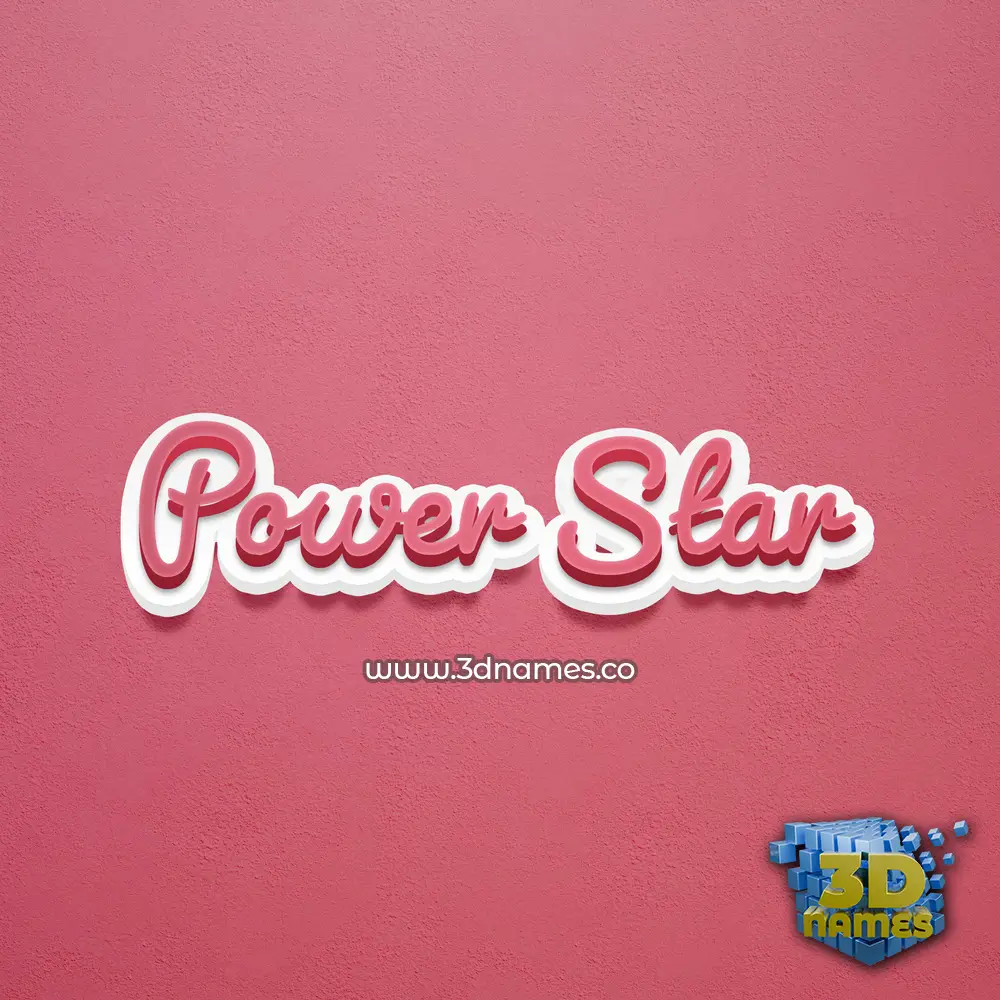 power star in Red Scribble style - 3D name wallpaper