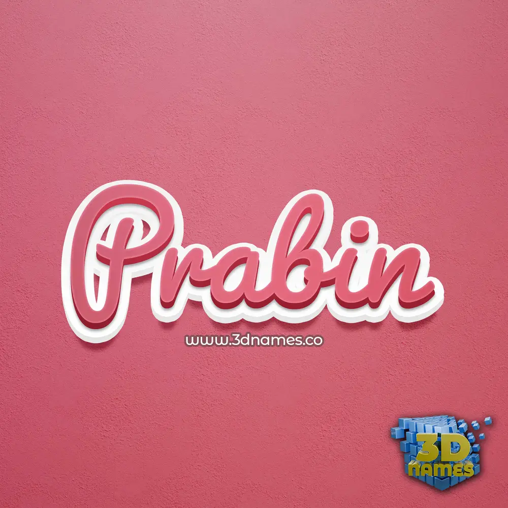 prabin in Red Scribble style - 3D name wallpaper