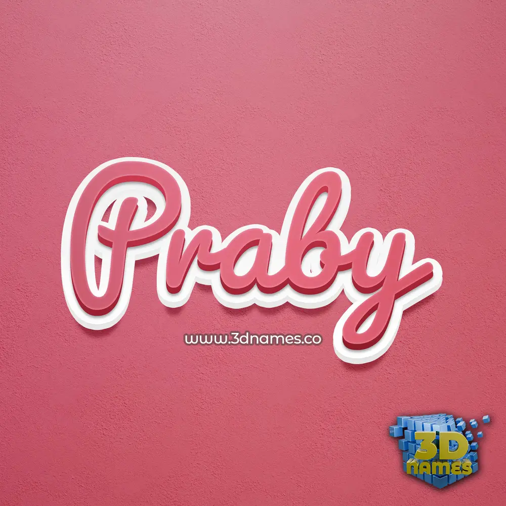 praby in Red Scribble style - 3D name wallpaper