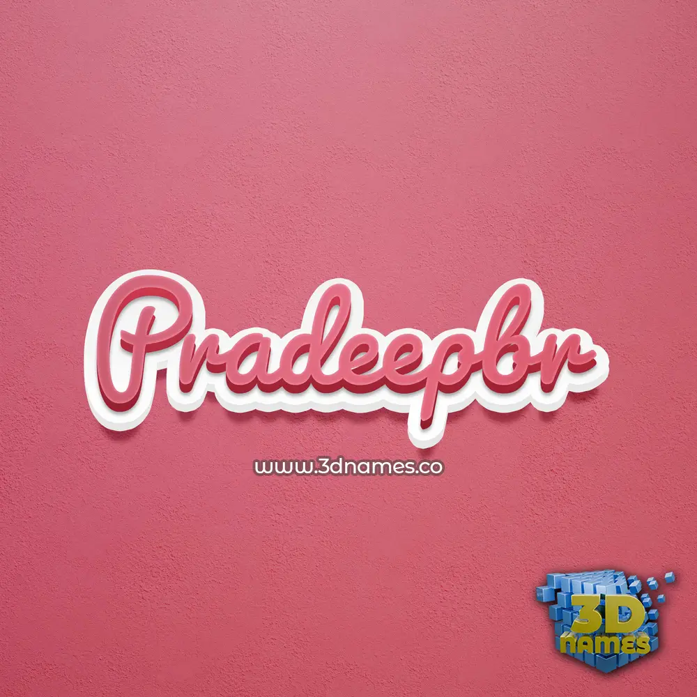 pradeepbr in Red Scribble style - 3D name wallpaper