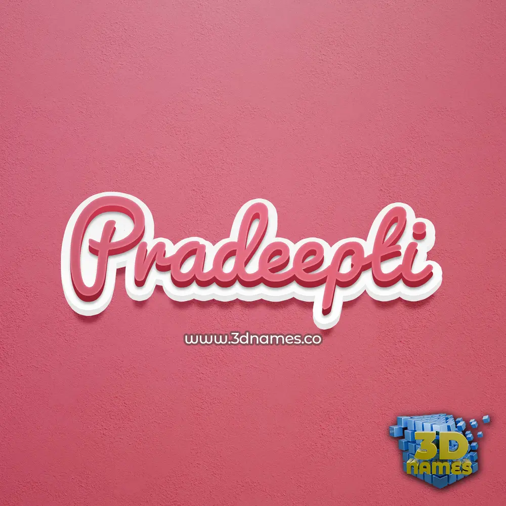 pradeepti in Red Scribble style - 3D name wallpaper