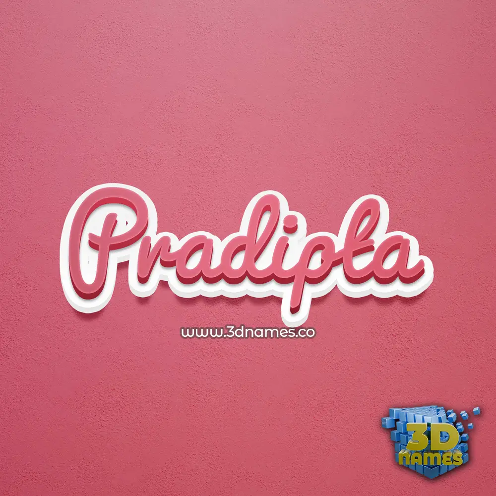 pradipta in Red Scribble style - 3D name wallpaper