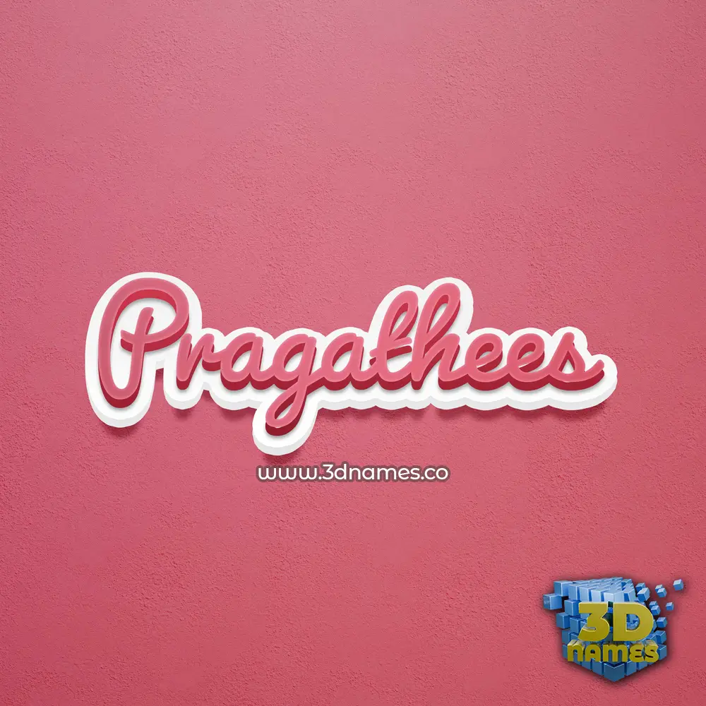 pragathees in Red Scribble style - 3D name wallpaper